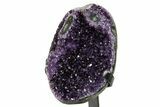 Sparkling Amethyst Geode With Metal Stand - Uruguay #371905-3
